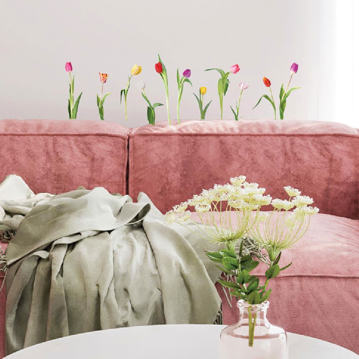 Sticker mural tulipes color�es