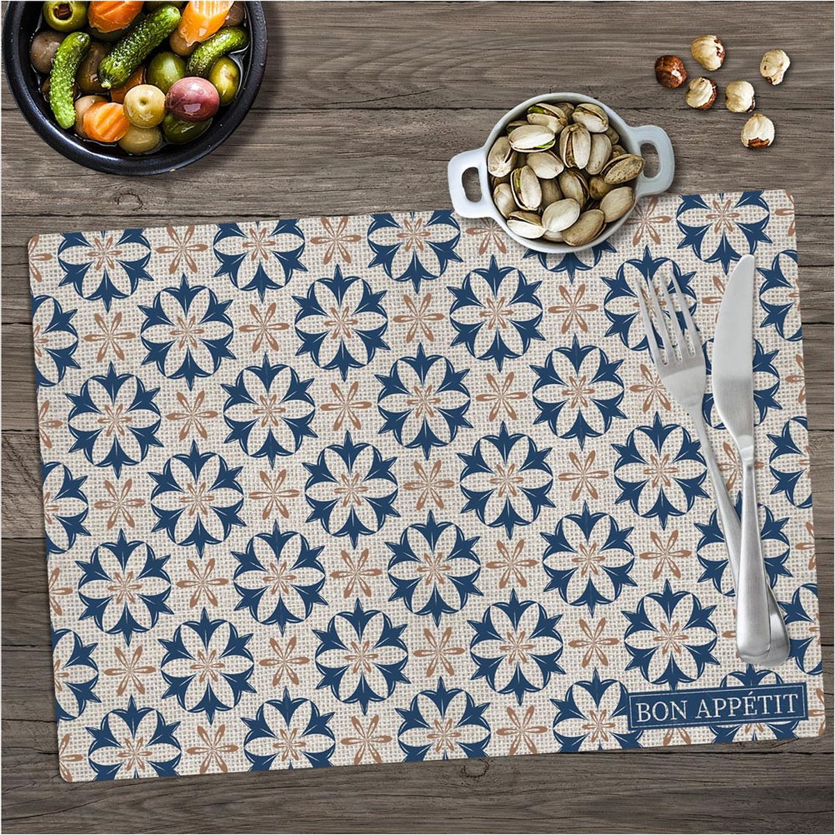 Set de table Rtro  carreaux - Bon Apptit