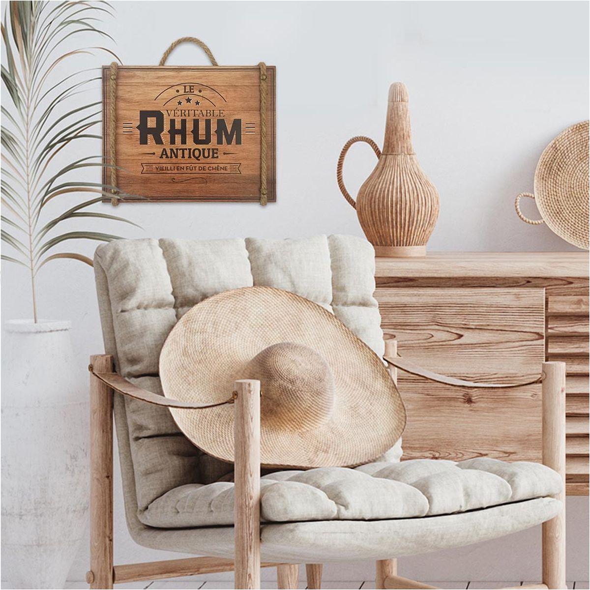 Dcoration murale Vritable Rhum Antique 24 x 30 cm