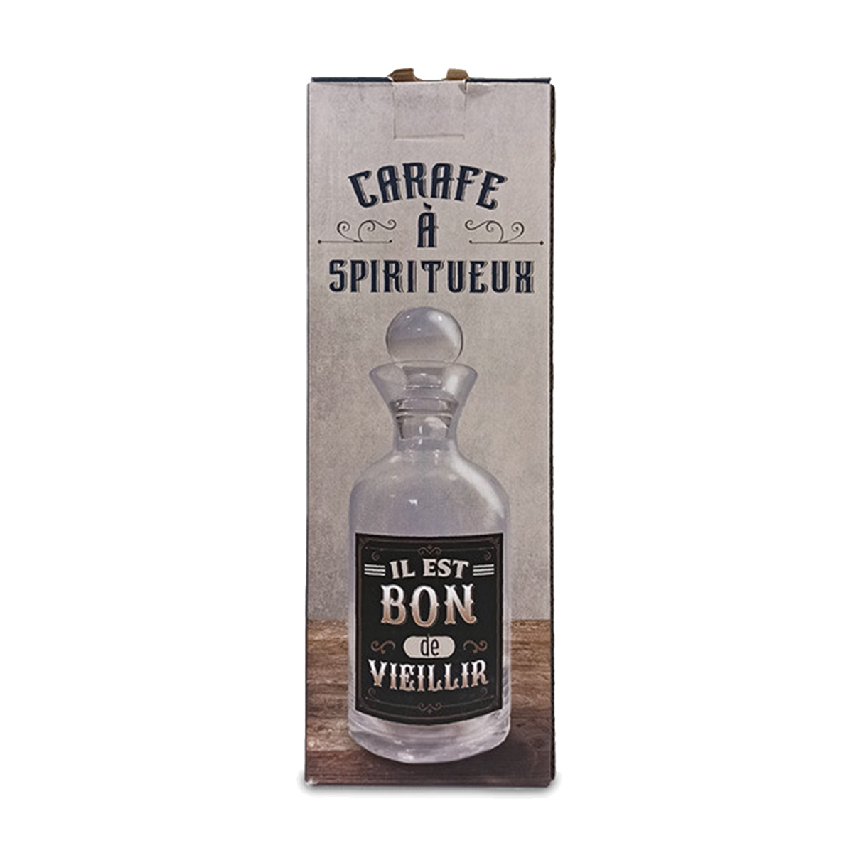 Carafe rtro Il est bon de Vieillir en boite cadeau - 1 Litre