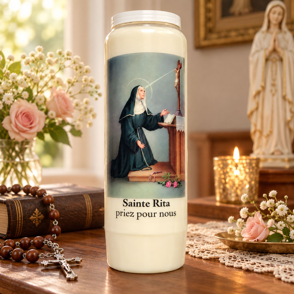 Bougie neuvaine Sainte Rita causes perdues 9 jours