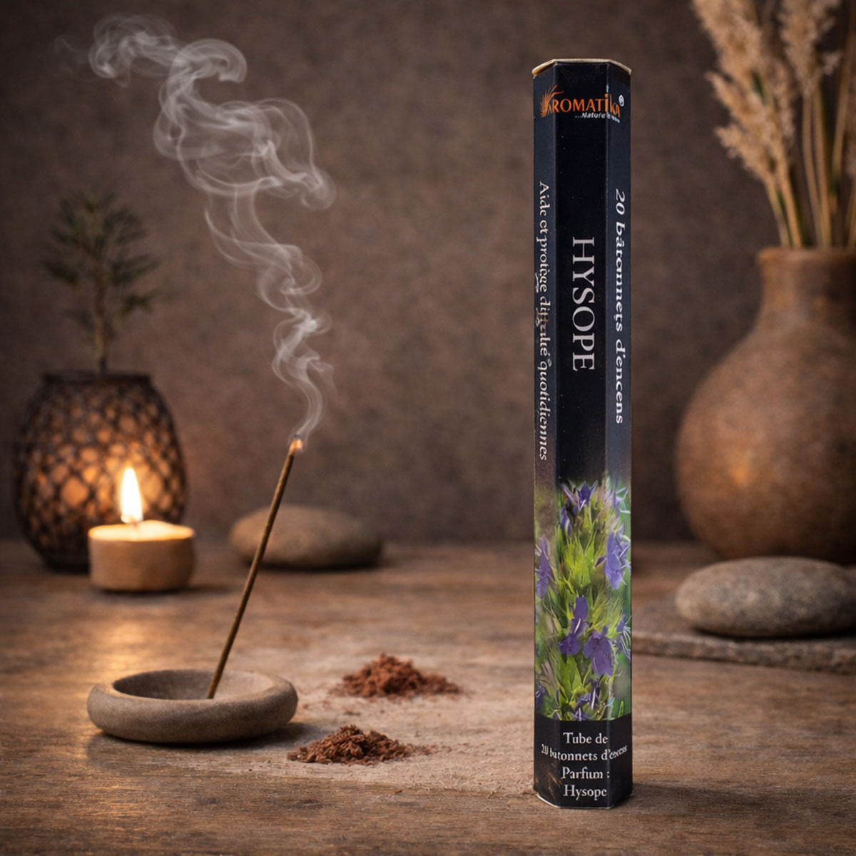 Encens Hysope � Bo�te de 20 b�tonnets � Fabrication indienne