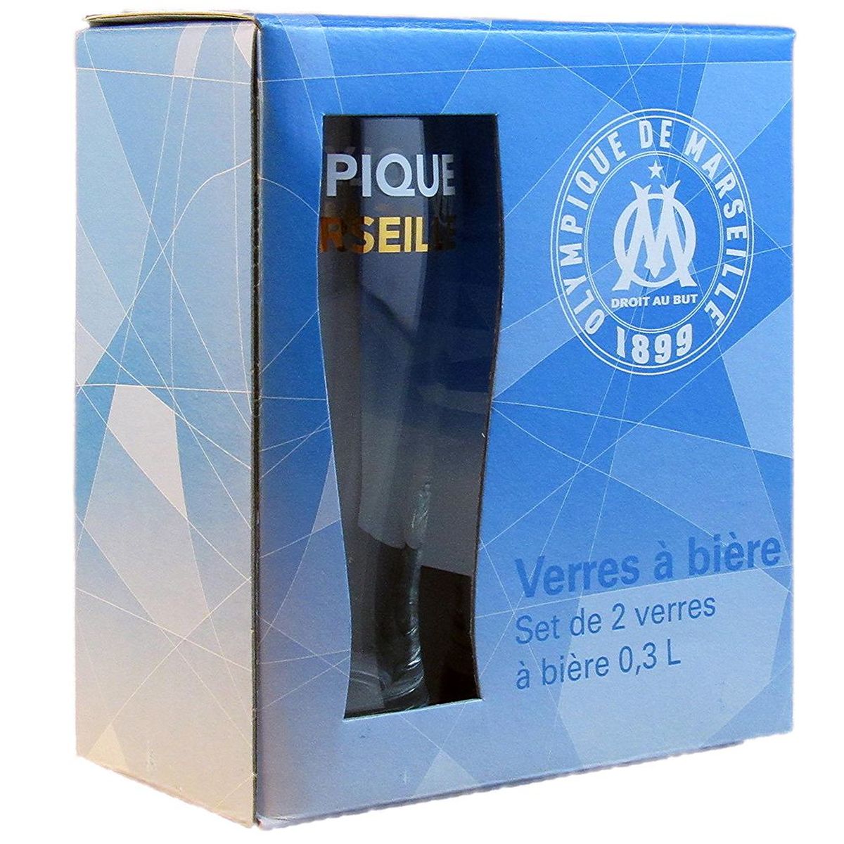 Olympique De Marseille Boccale Da Birra Ufficiale – 50 Cl In Vetro - 2