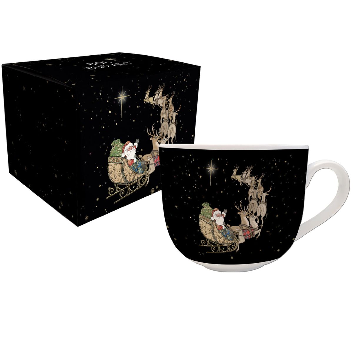 Tasse Jumbo Traineau du pre Nol collection Bug Art
