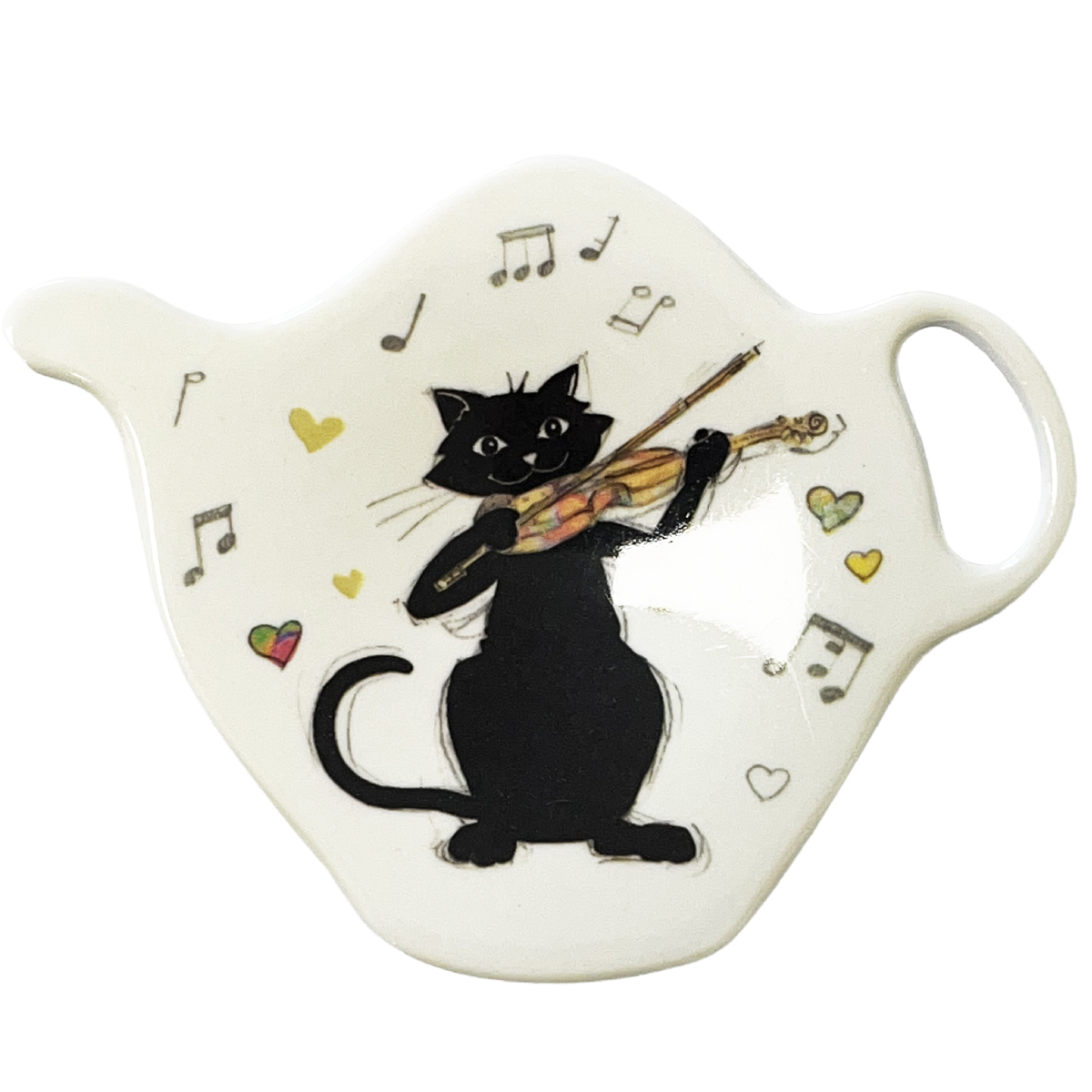 Repose sachet de th en mlamine - Chat Violoniste