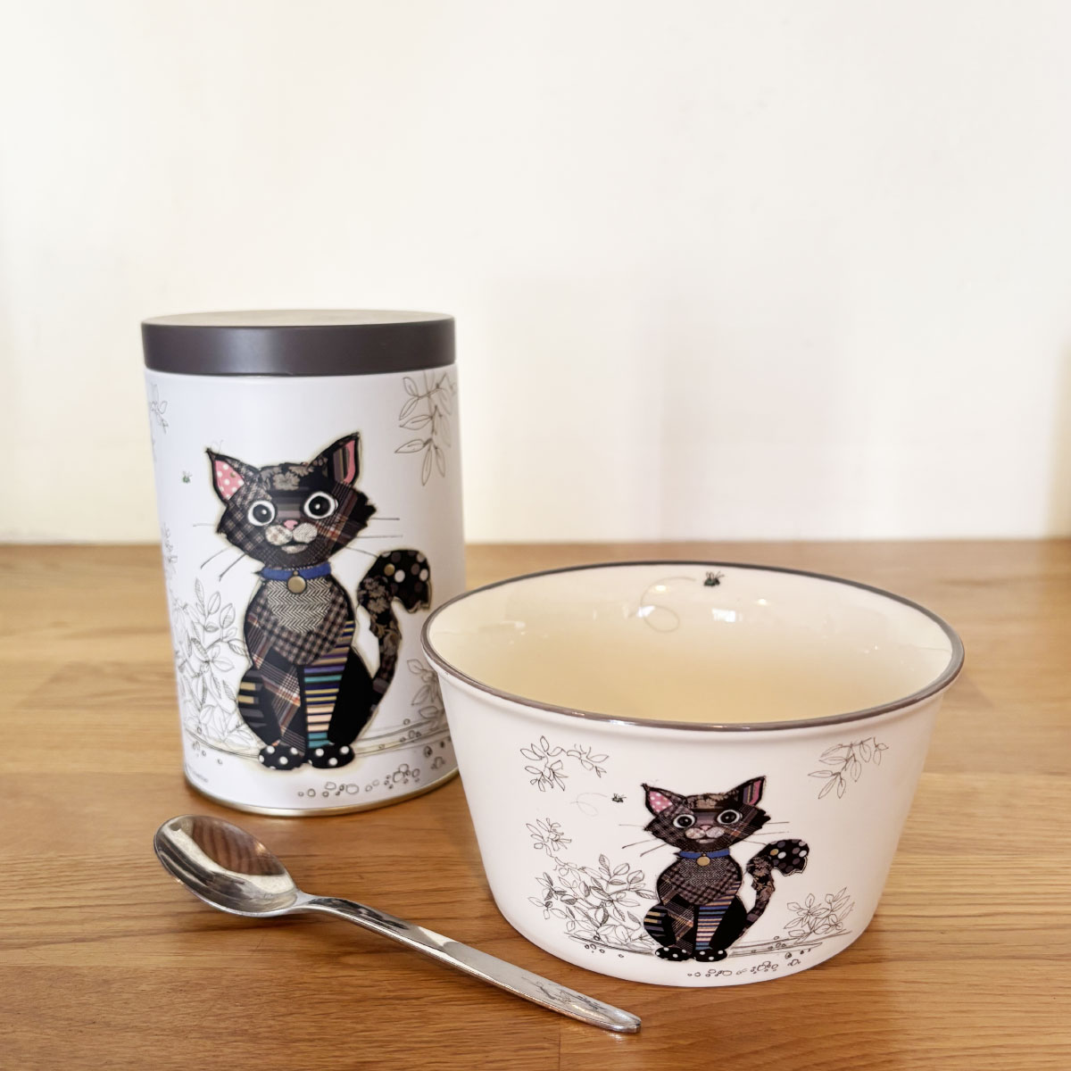 Bote en mtal Kook Chat Noir  13 cm