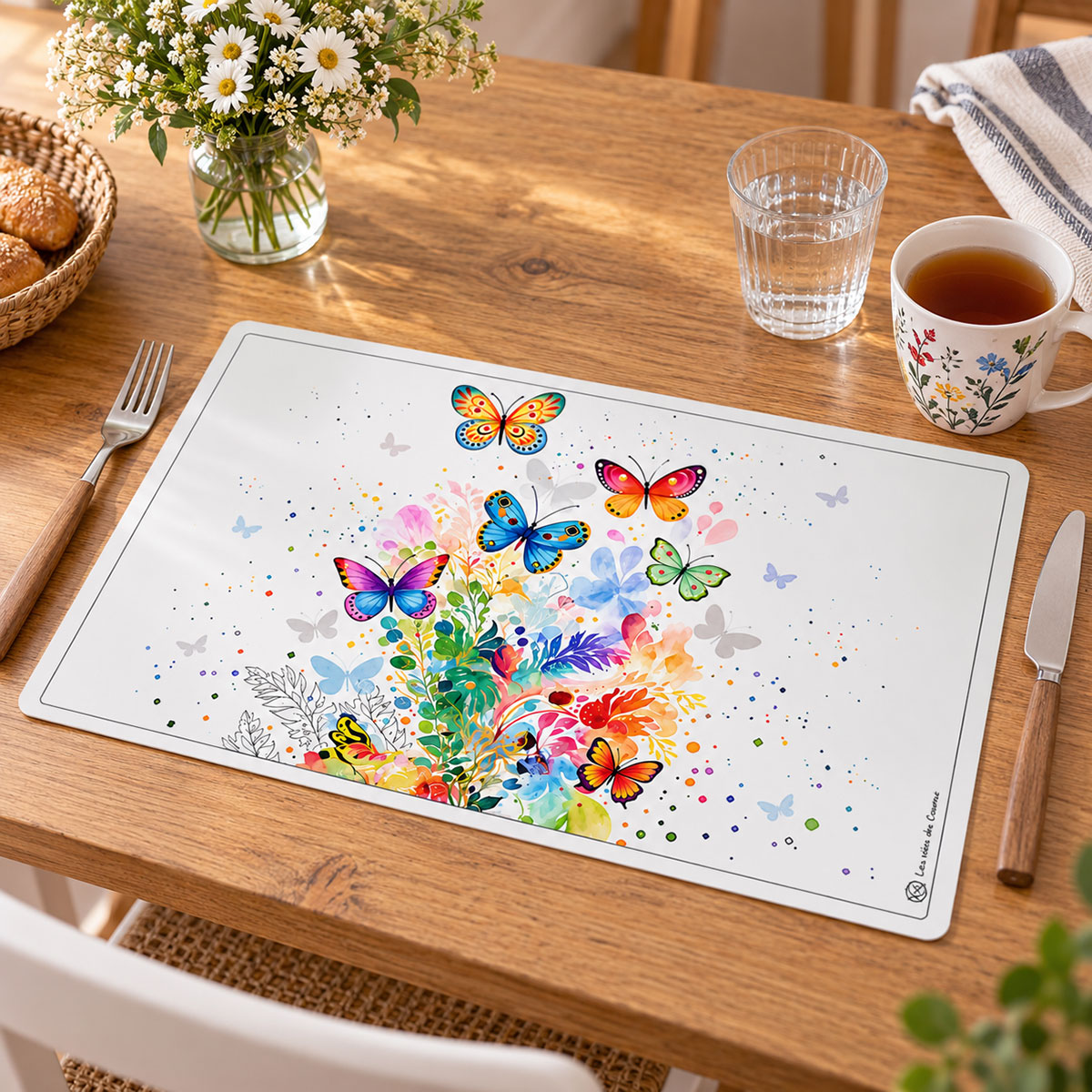 Set de table papillons multicolores 43 x 28 cm