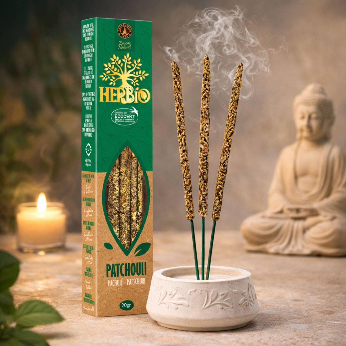 Encens Smudge Patchouli Ecocert Herbio 20 g