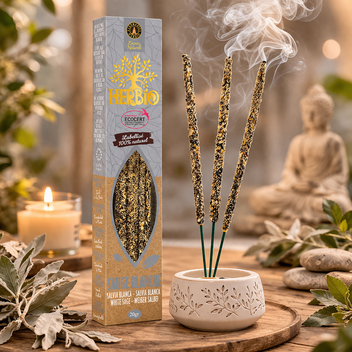Encens Smudge Sauge blanche Ecocert Herbio 20 g