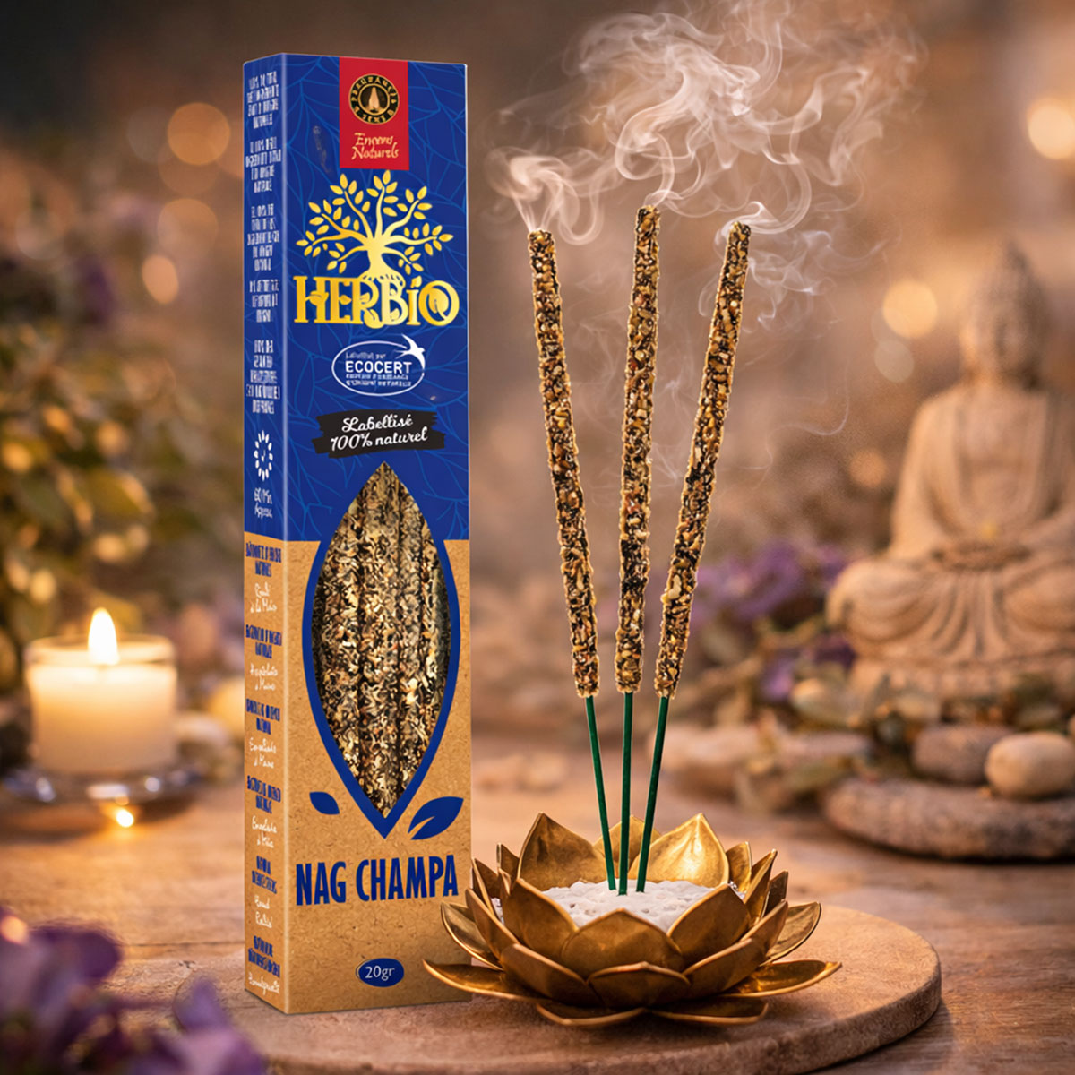 Encens Smudge Nag Champa Ecocert Herbio 20 g