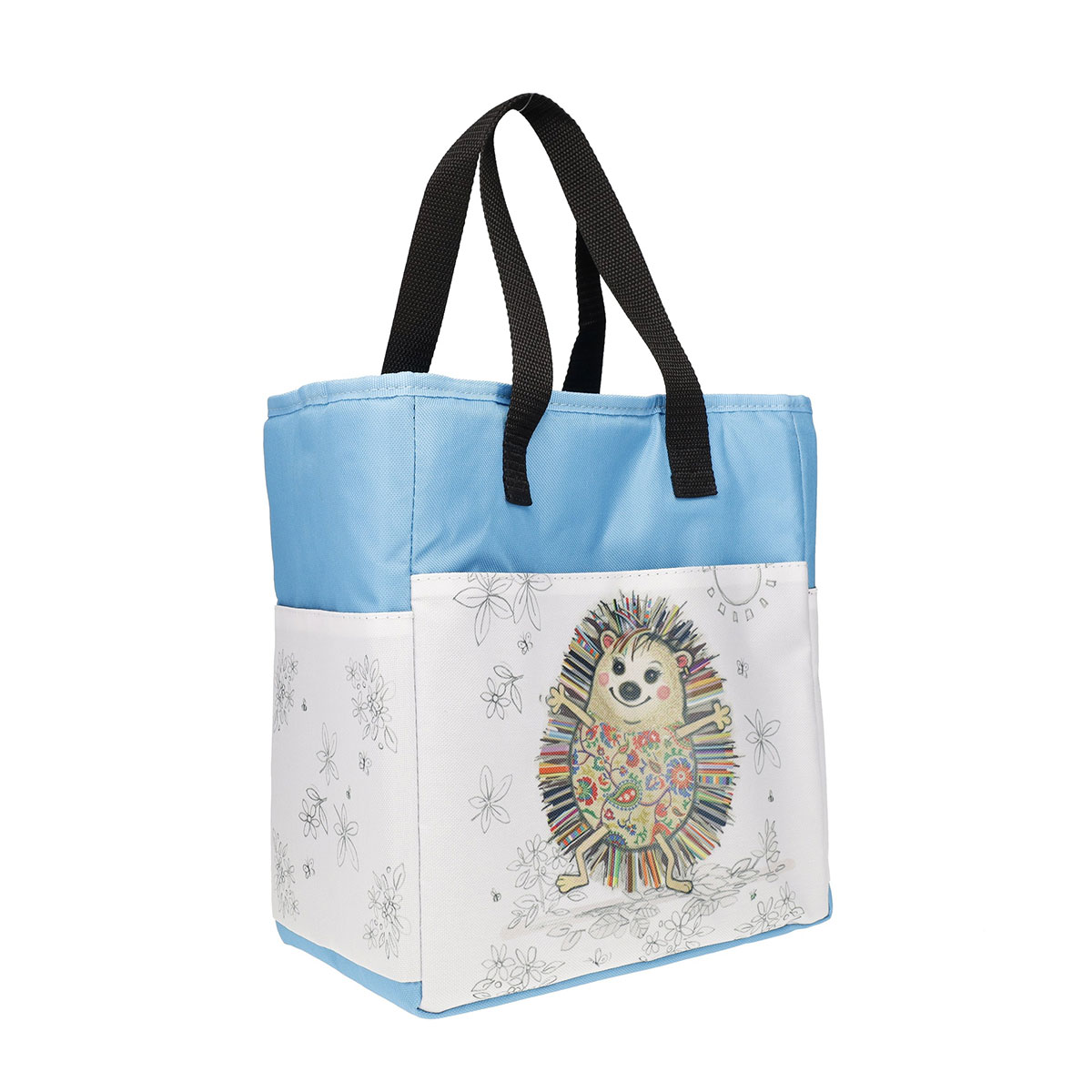 Sac isotherme lunch bag h�risson bleu Kiub 26 x 14,5 x 28,5 cm