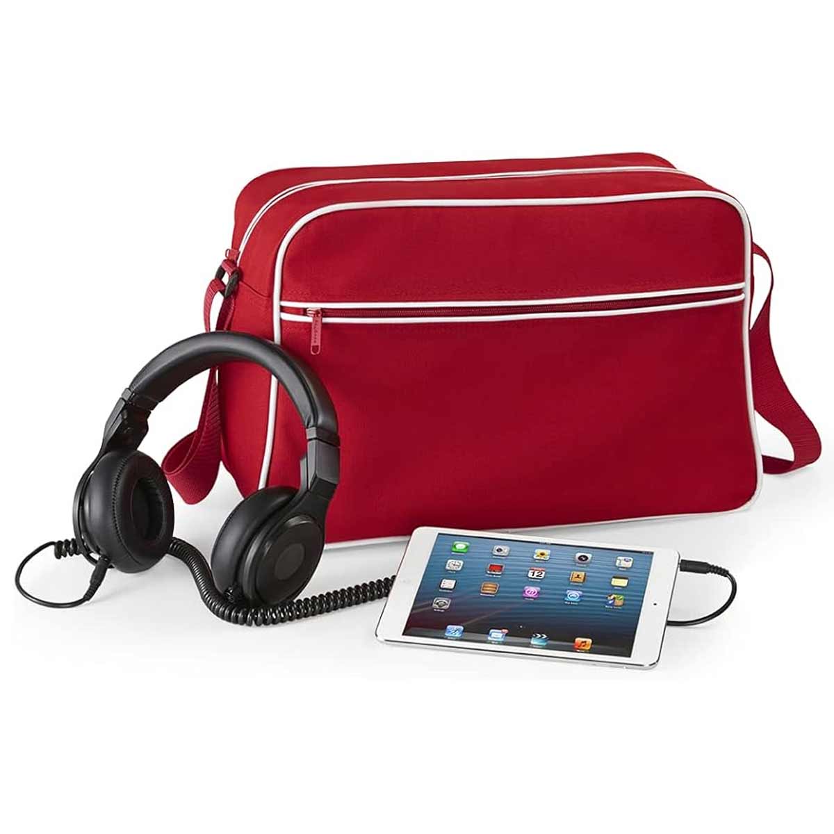 Sac bandouli�re r�tro rouge Bag Base
