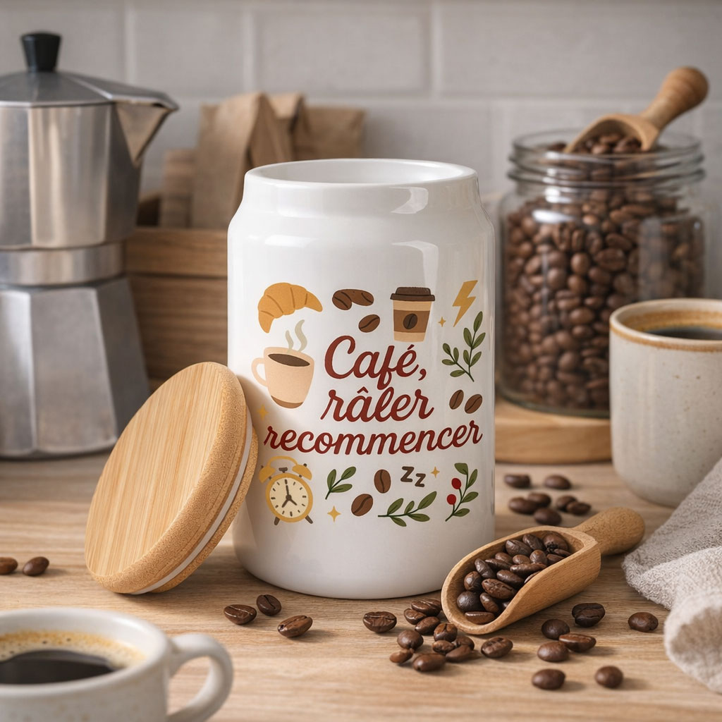 Pot � caf� en c�ramique Caf� r�ler recommencer � 650 ml