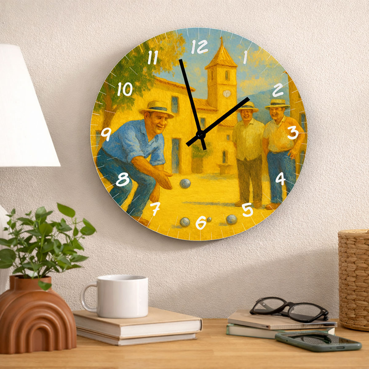 🕒 Horloge murale en verre � P�tanque � Saint-Tropez