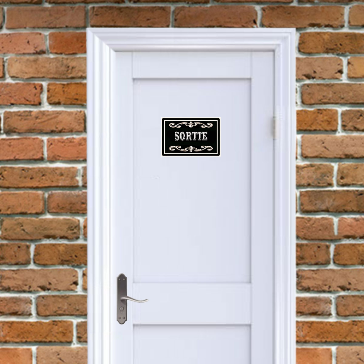 Plaque m�tal Sortie � Plaque de porte d�corative