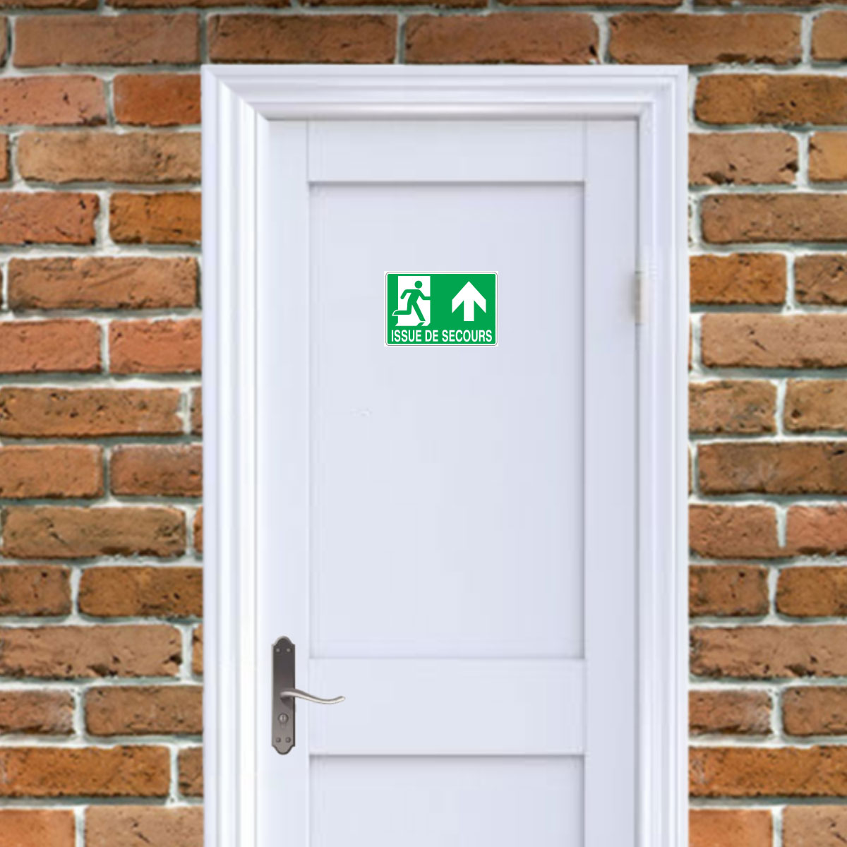 Plaque m�tal Issue de secours � Pictogramme �vacuation