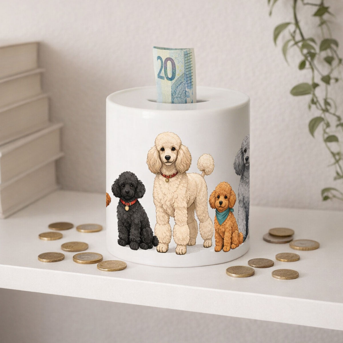 Tirelire caniches en c�ramique 9,5 cm