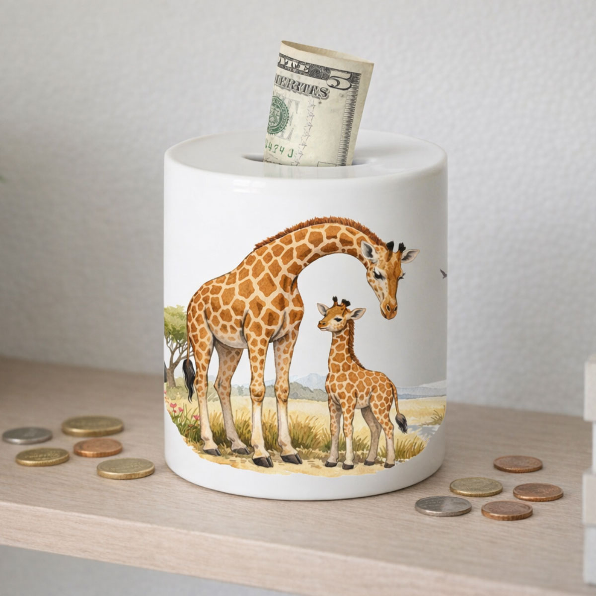 Tirelire Girafe en c�ramique 9,5 cm
