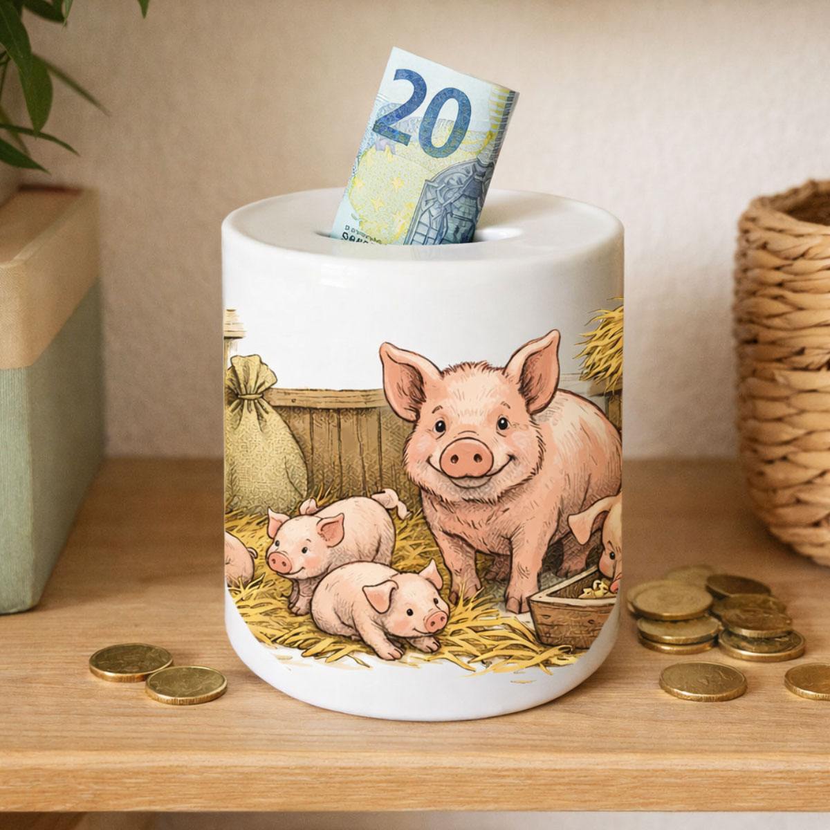 Tirelire Chimpanz�s en c�ramique 9,5 cm