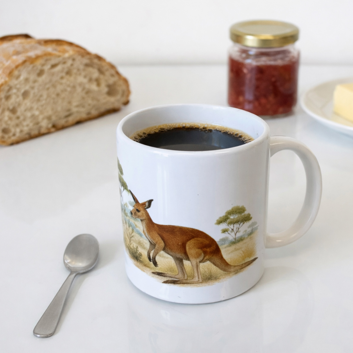 Mug en c�ramique � Kangourou dans la savane � CBKr�ation