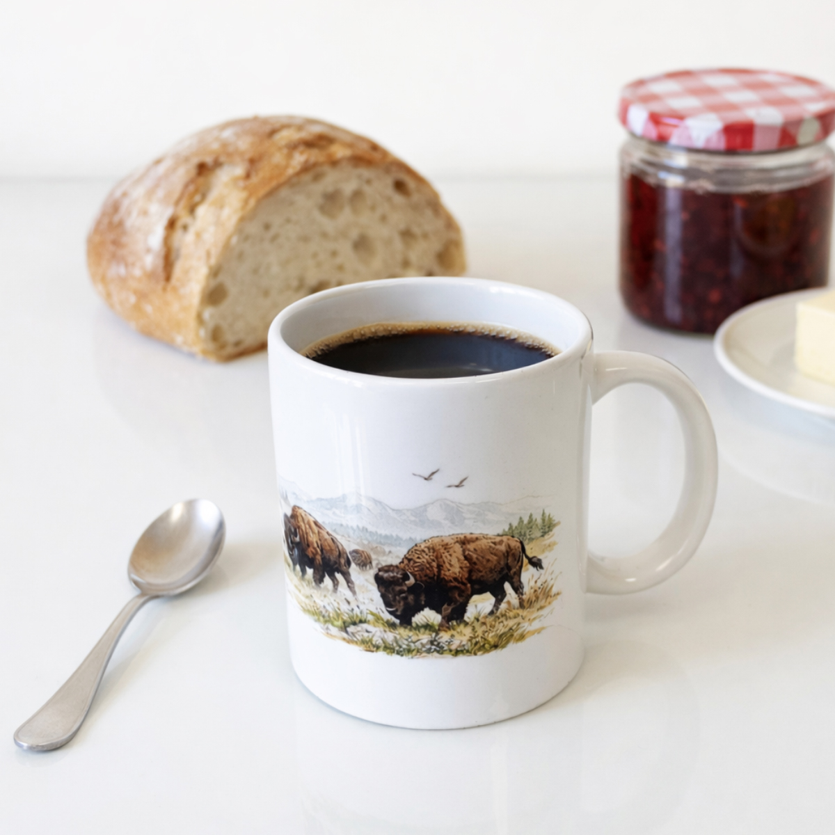 Mug en c�ramique � bisons am�ricains � CBKr�ation