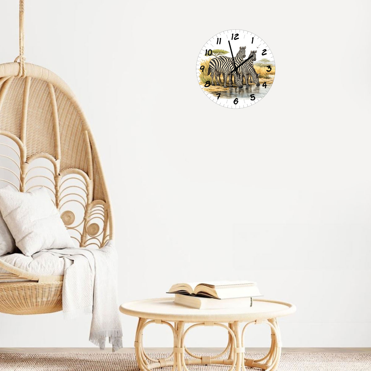 Horloge murale en verre z�bres 29 cm