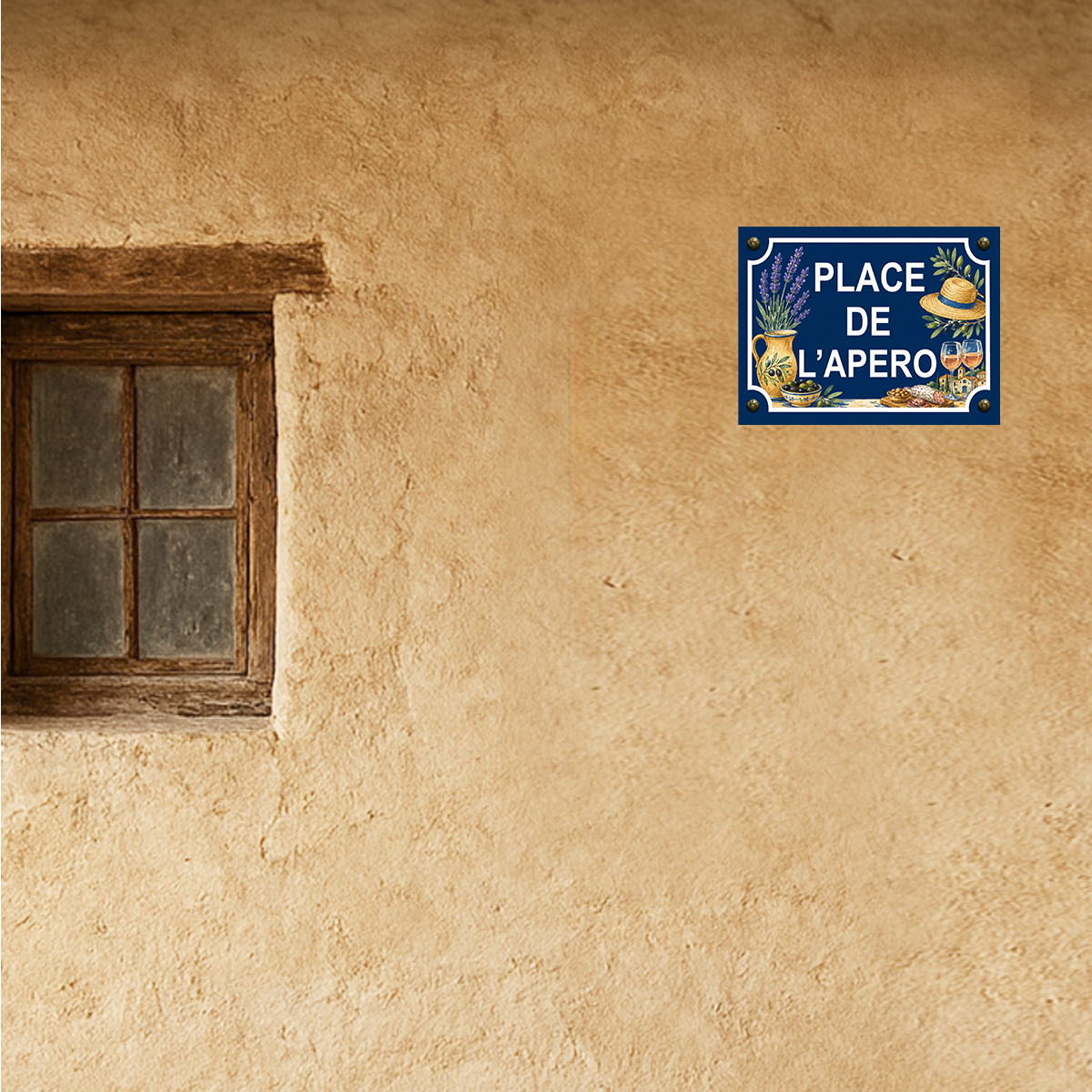 Plaque m�tal place de l'ap�ro en provence  � 20 x 15 cm