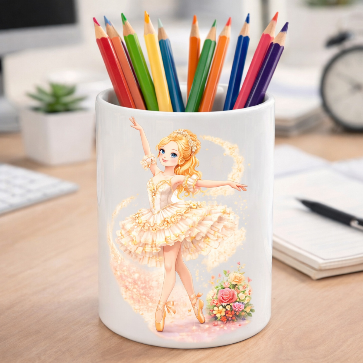 Pot � crayons danseuse ballerine en c�ramique