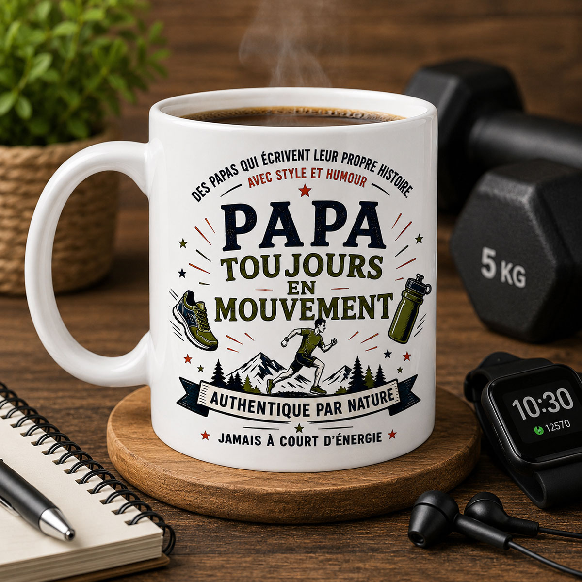 Mug Papa toujours en mouvement 350 ml � Cbkr�ation