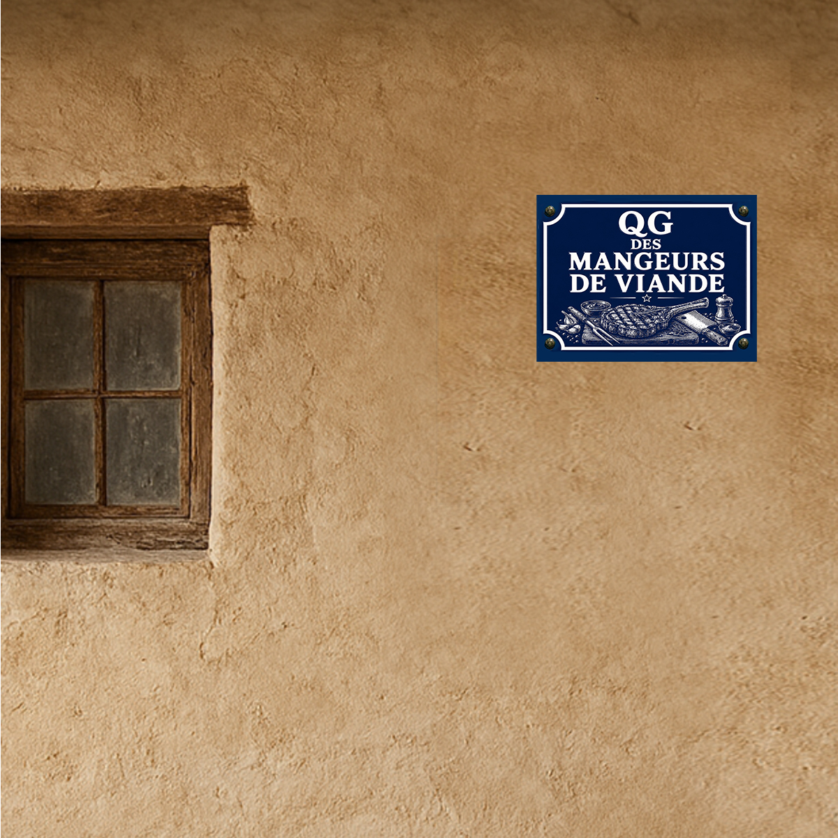 Plaque M�tal D�corative QG des Mangeurs de Viande