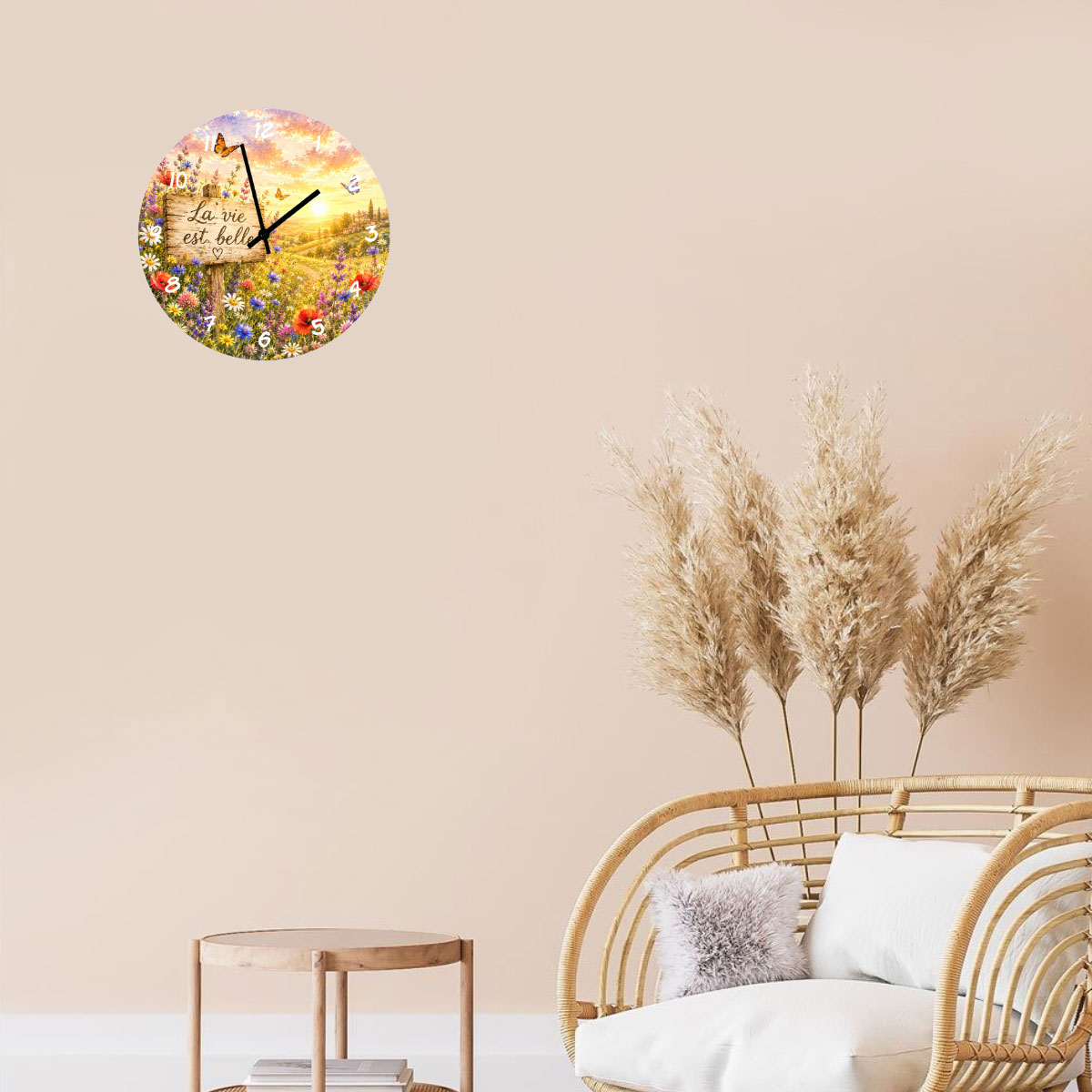 Horloge Champ�tre "La Vie est Belle" � Fleurs des Champs