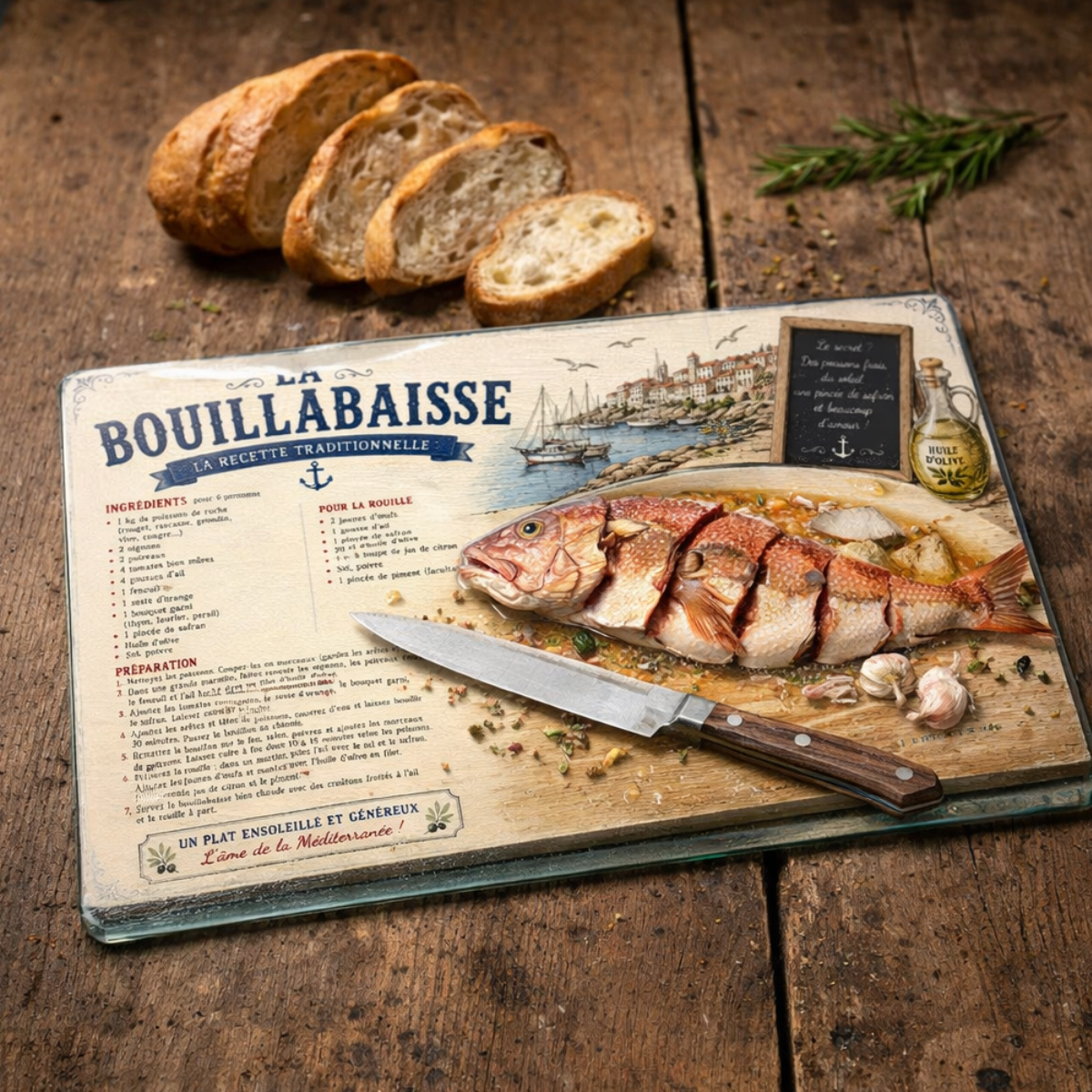 Planche � D�couper Recette Traditionnelle de la Bouillabaisse