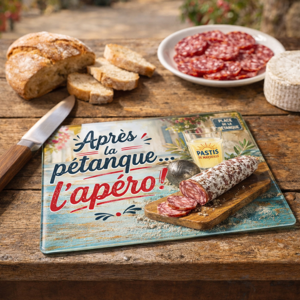 Planche � D�couper en Verre Apr�s la P�tanque� L'Ap�ro !