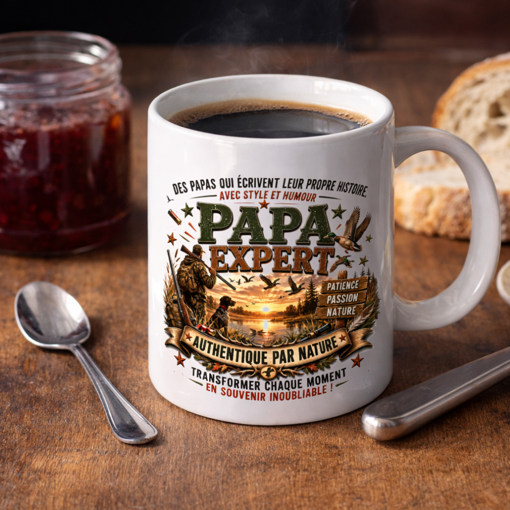 Mug Papa Expert Chasseur � Authentique par Nature