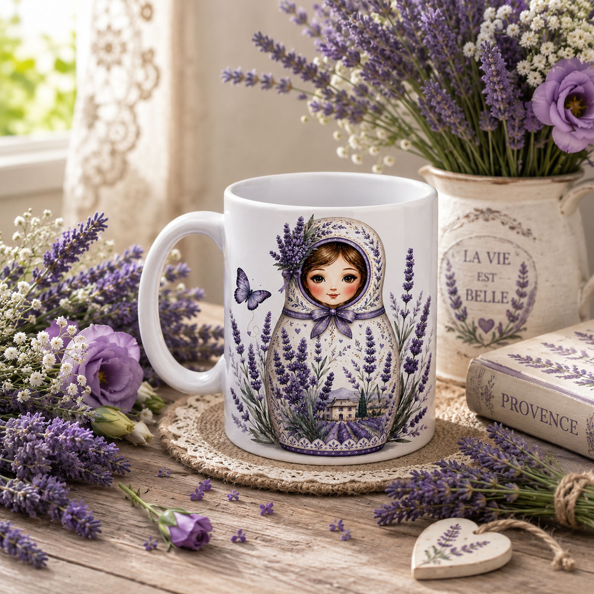Mug poup�e russe lavande de Provence 350 ml
