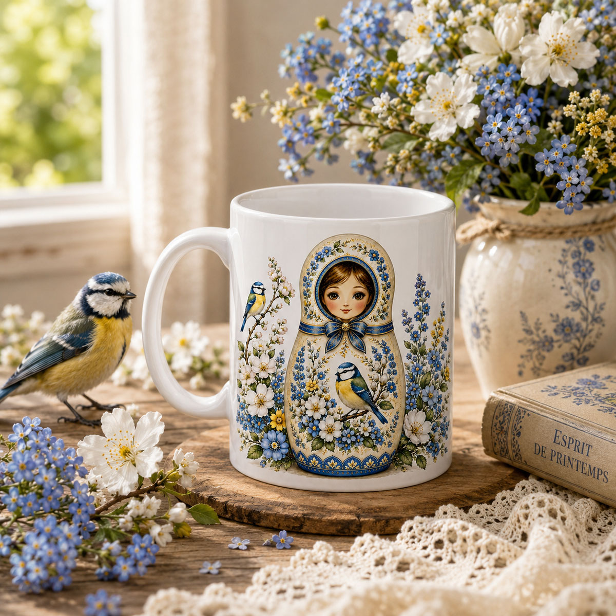Mug poup�e russe m�sange bleue 350 ml