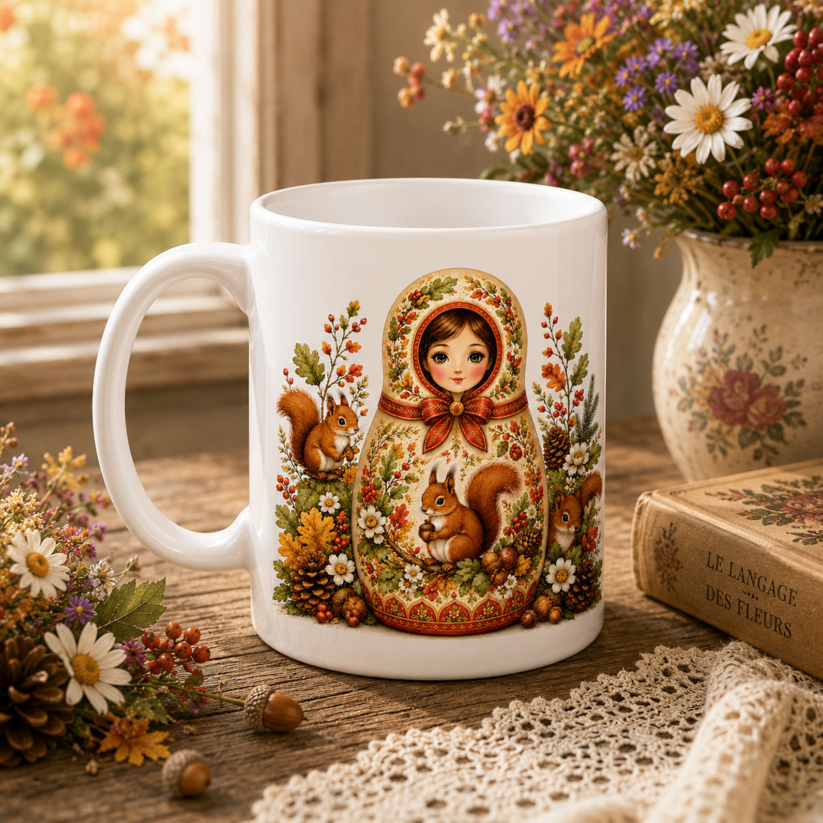 Mug poup�e russe �cureuil 350 ml