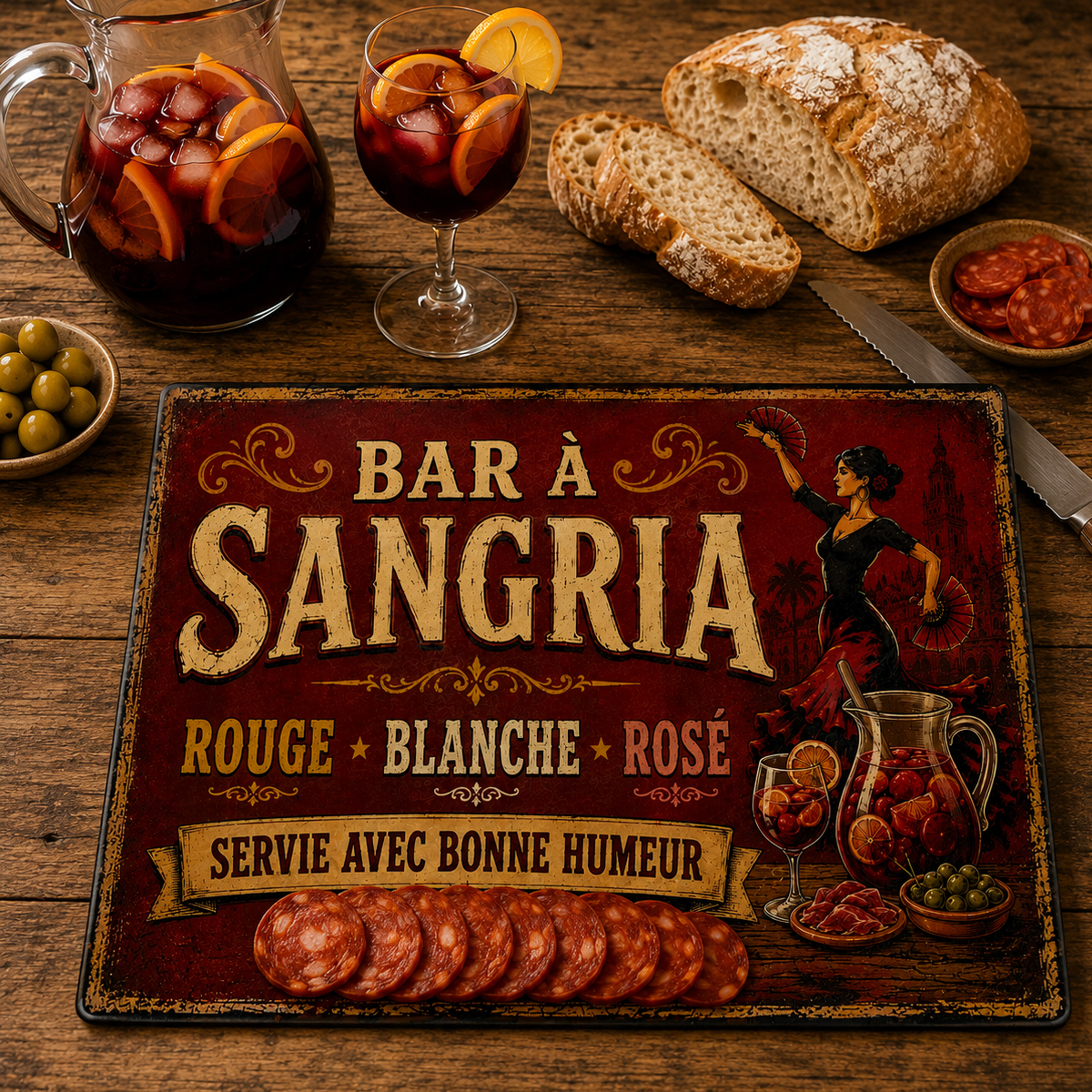 Planche � d�couper Bar � Sangria Espagne 29 x 20 cm