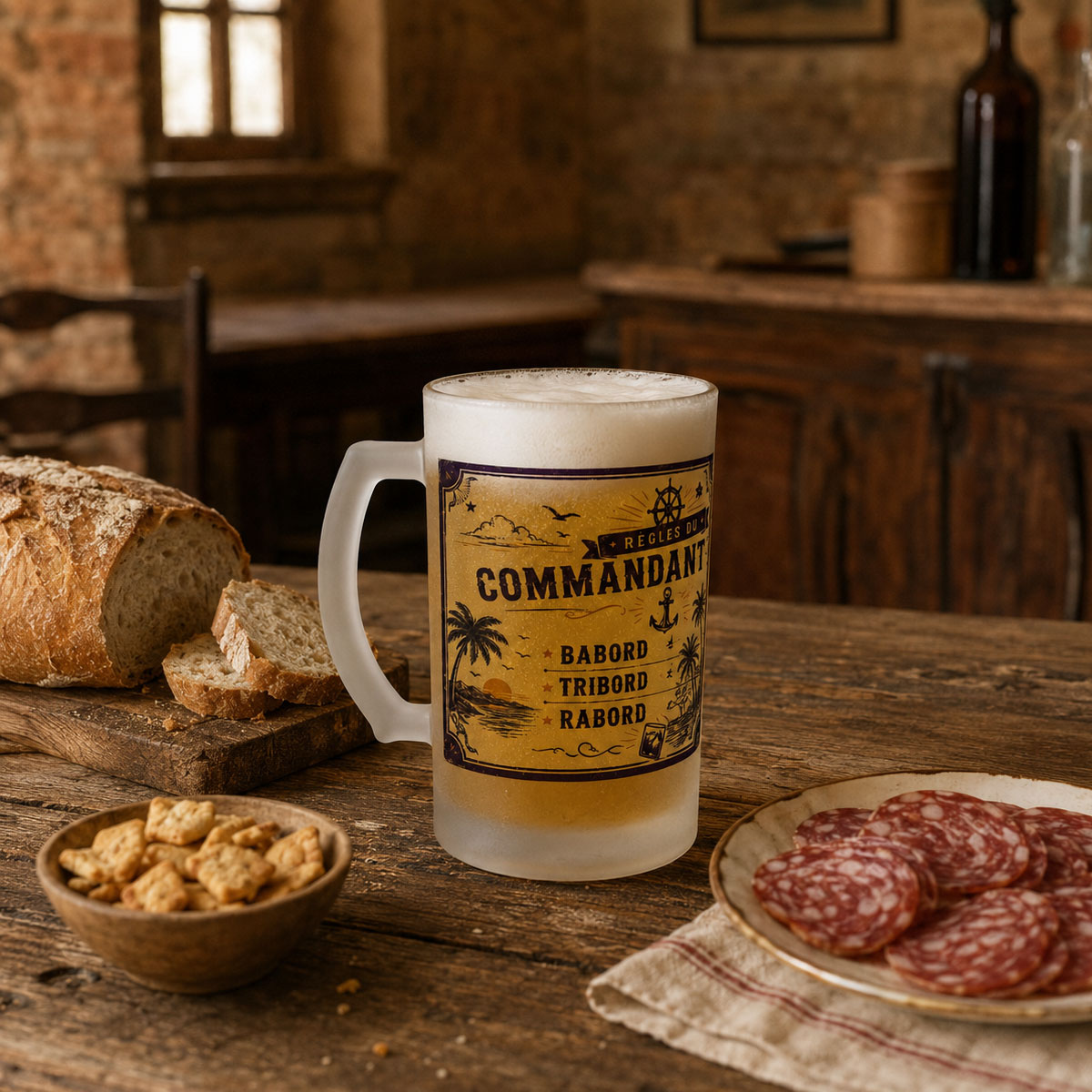 Chope � bi�re Commandant de bar � Cadeau marin 480 ml