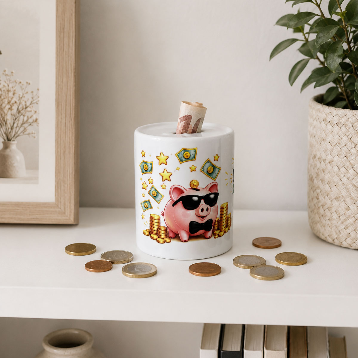 Tirelire c�ramique Objectif devenir riche cadeau humour