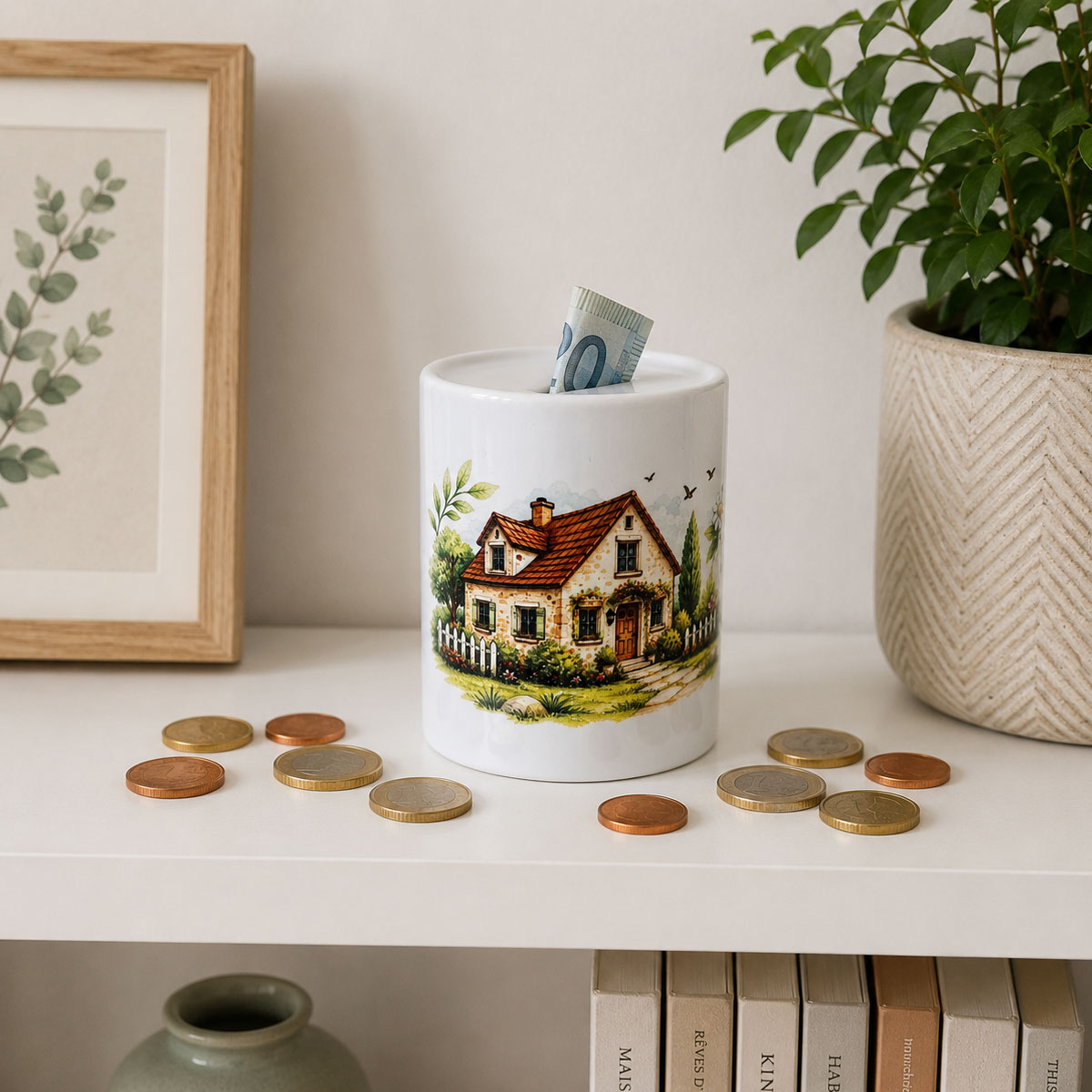 Tirelire c�ramique Notre projet maison cadeau couple
