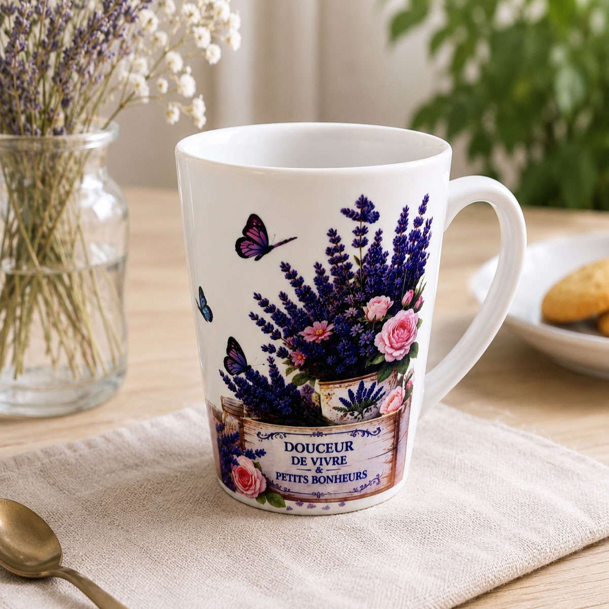 Mug lavande la vie est belle 320 ml en c�ramique