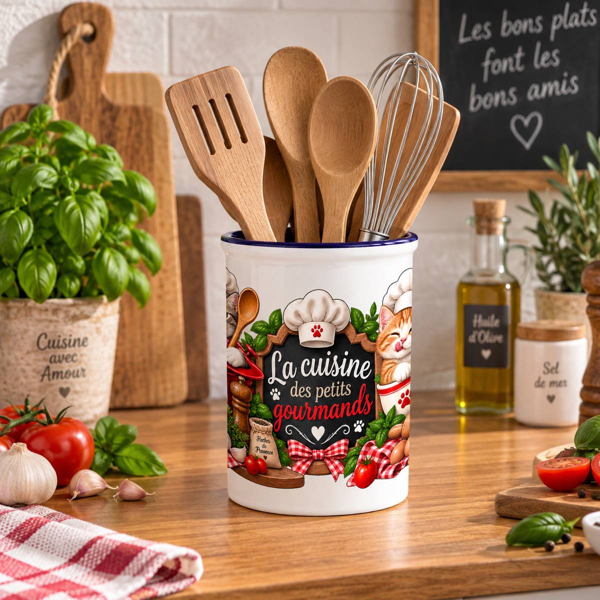 Pot � ustensiles chats La cuisine des petits gourmands