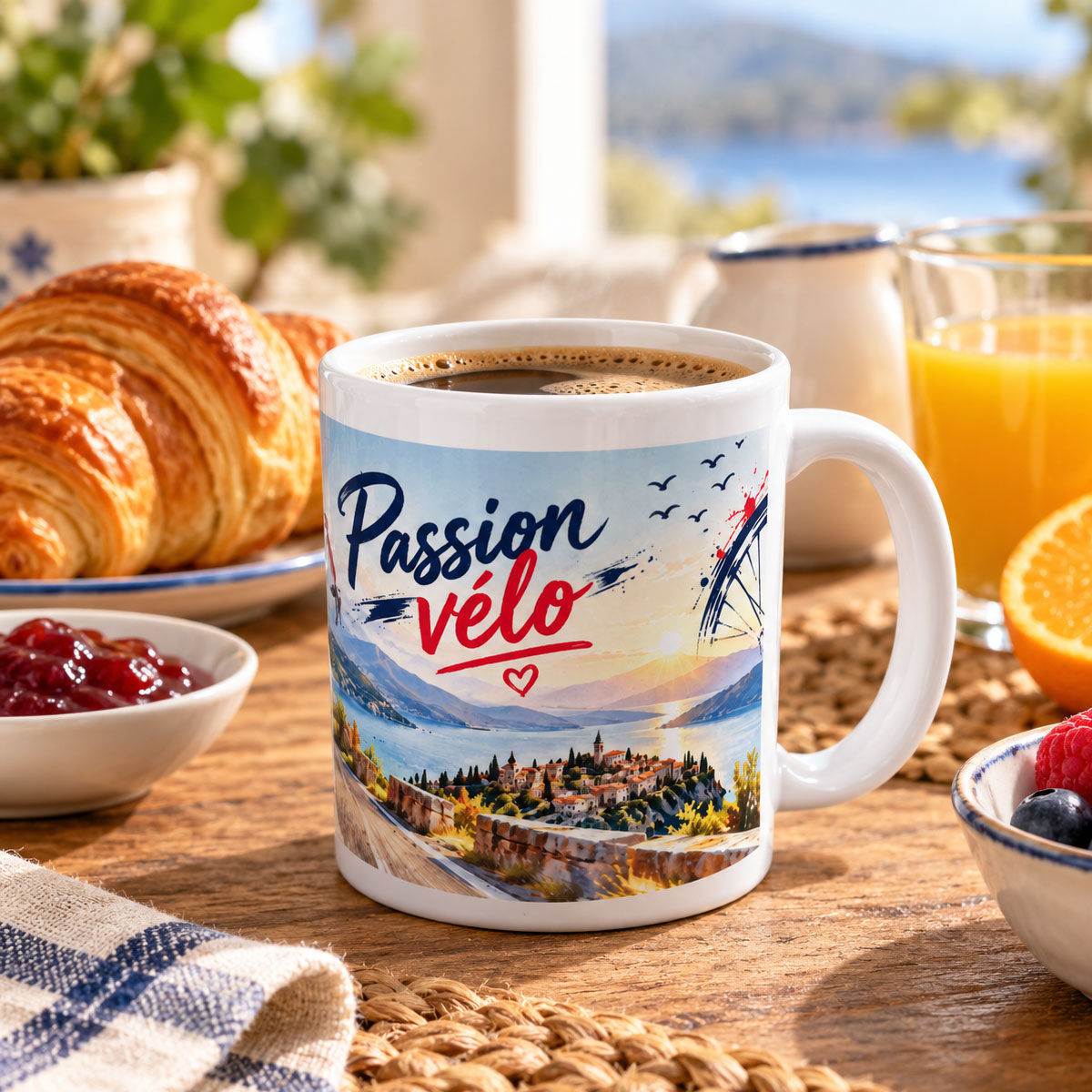 Mug passion v�lo paysage 300 ml en c�ramique