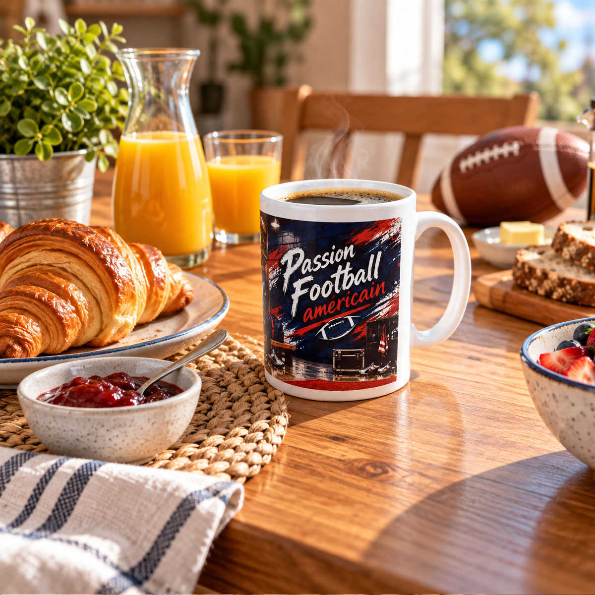 Mug passion football am�ricain 300 ml en c�ramique