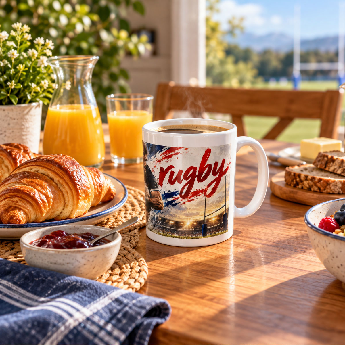 Mug passion rugby joueur et stade 300 ml en c�ramique