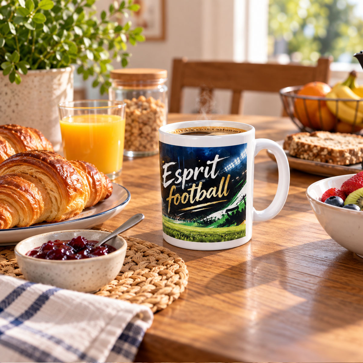 Mug football stade et joueur 300 ml en c�ramique
