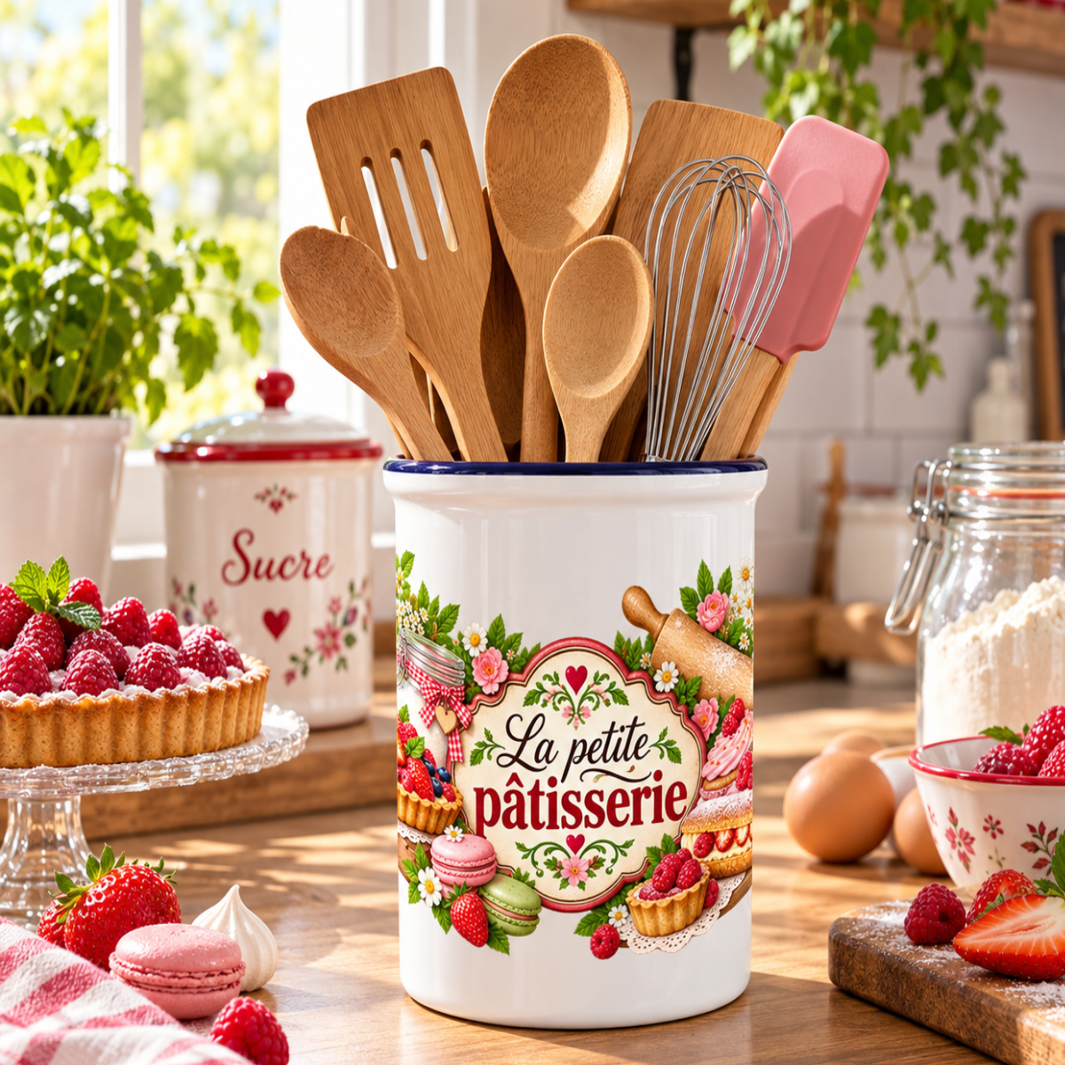 Pot � ustensiles en c�ramique la petite p�tisserie