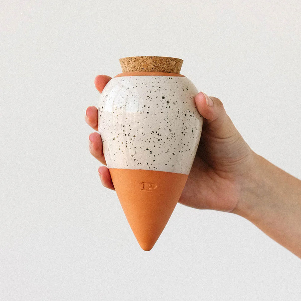 Olla Ppin  Terre cuite finition blanc grain