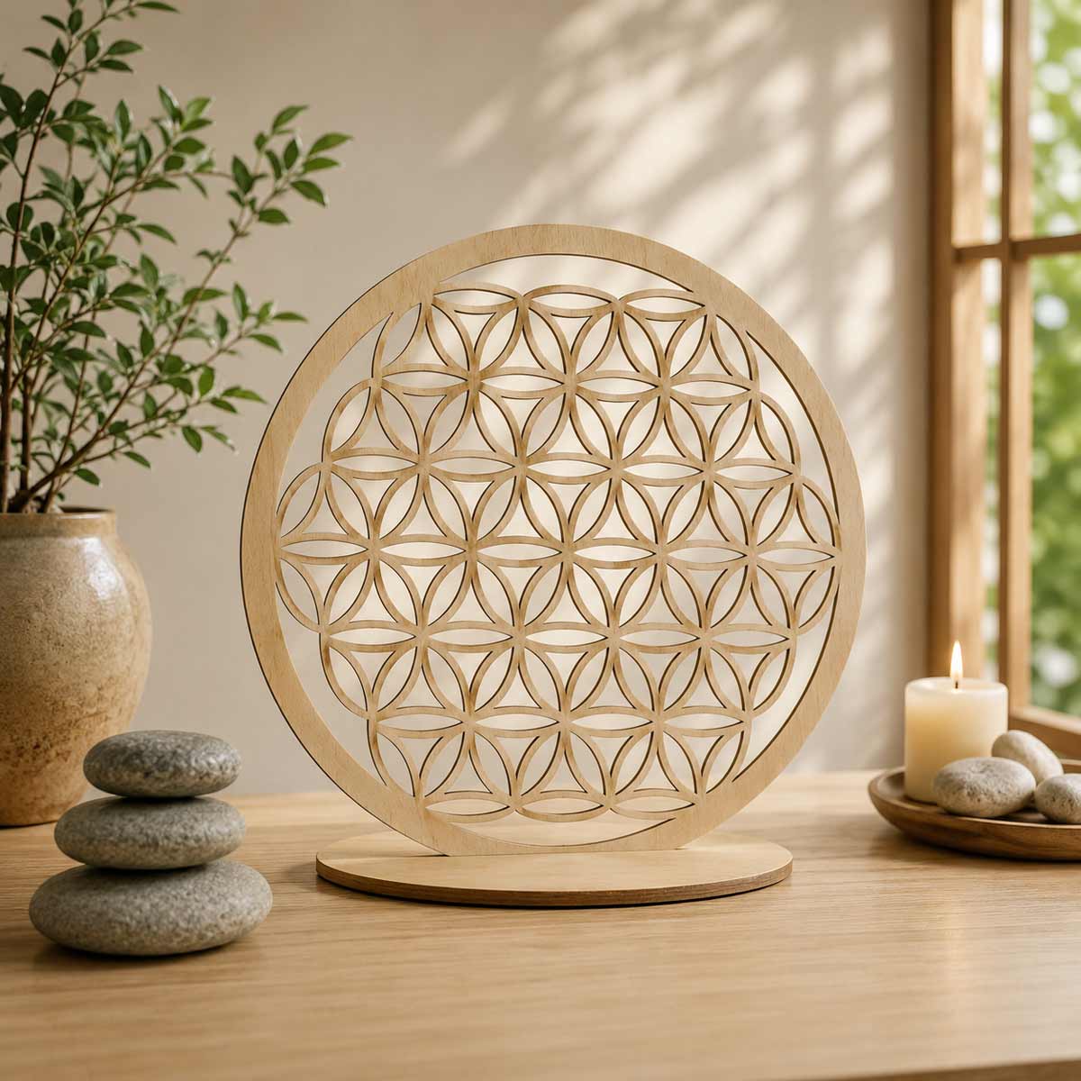 Fleur de Vie en Bois � Poser 30 cm